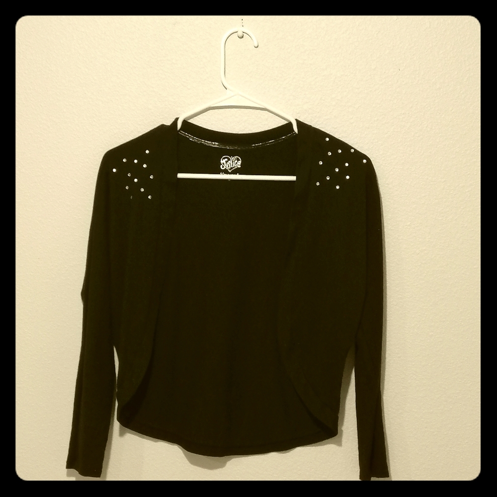 Black Cardigan Over a Dress Size 10 Girls Justice